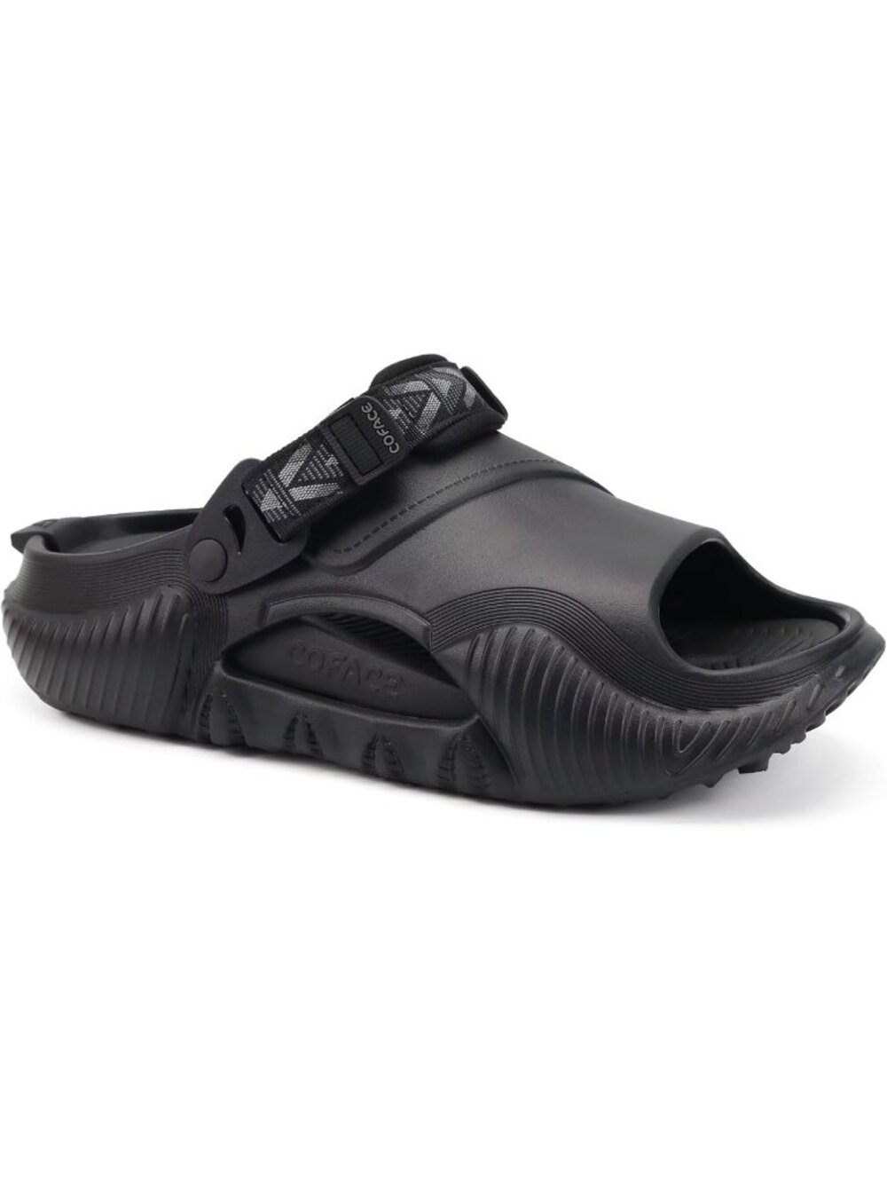 Men's All Black Orthopaedic Mules Recovery Sandals Summer Fascistic Casual